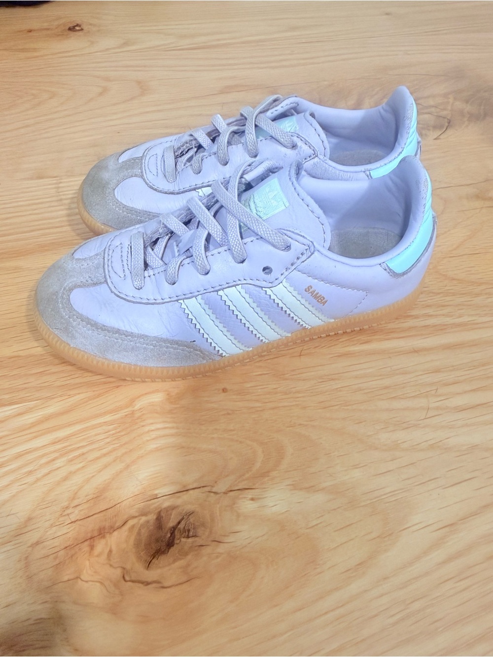 adidas Kids Samba Sneakers in Light Purple with Gum Sole-Size 10 Toddler
